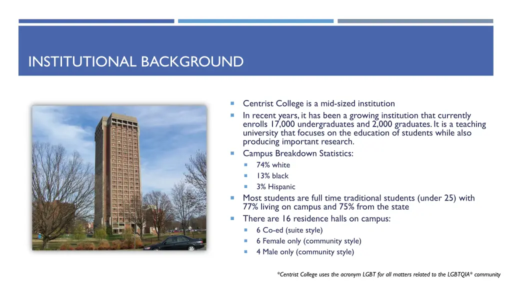 institutional background