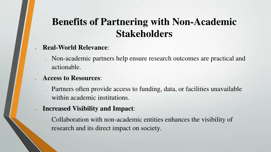 benefits of partnering with non academic