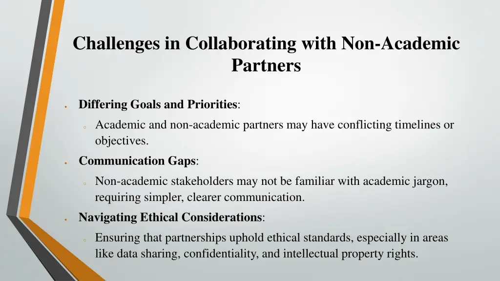 challenges in collaborating with non academic