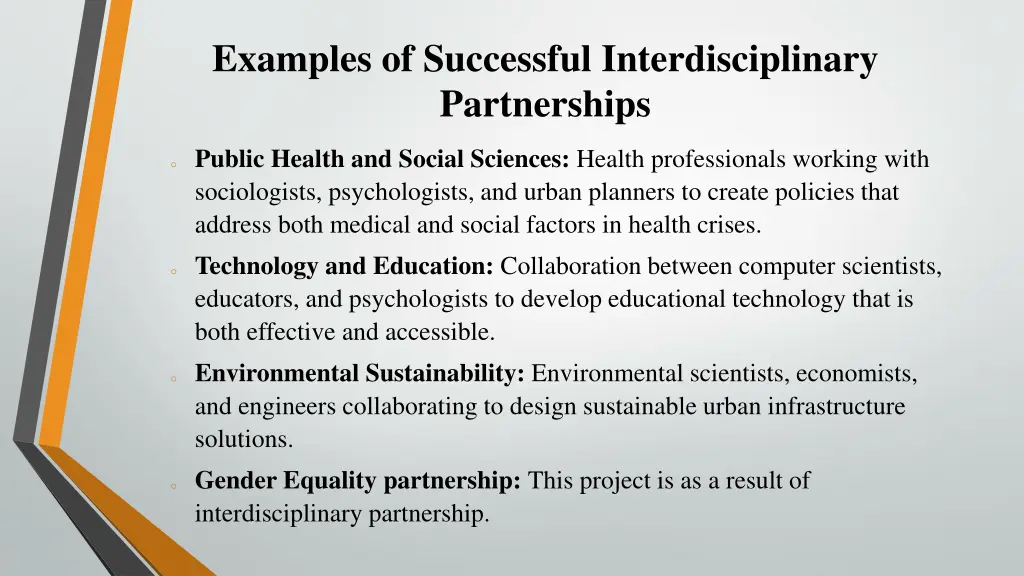 examples of successful interdisciplinary