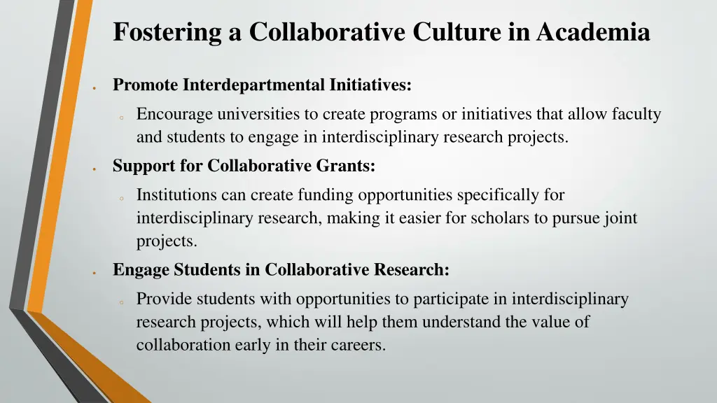 fostering a collaborative culture in academia