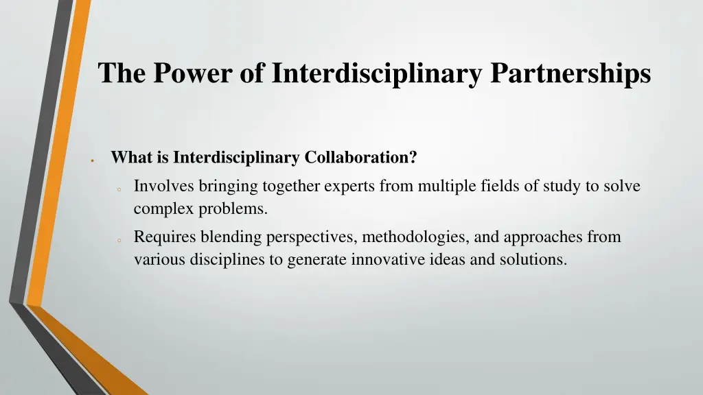 the power of interdisciplinary partnerships