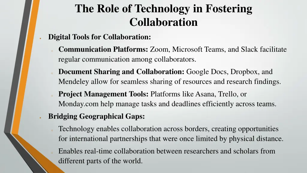the role of technology in fostering collaboration