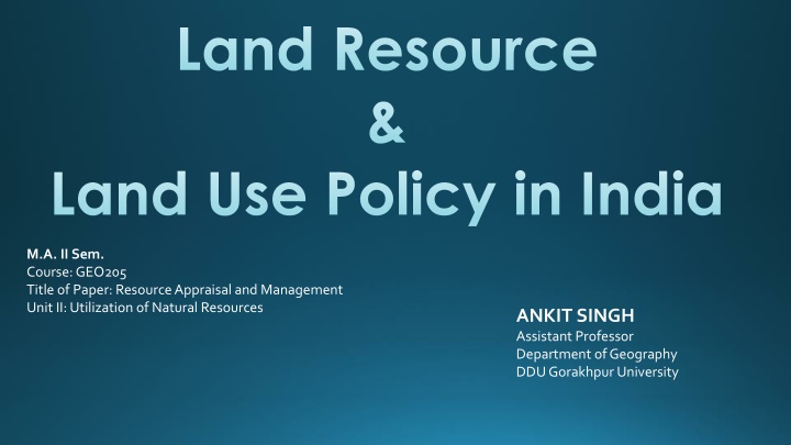 land resource land use policy in india