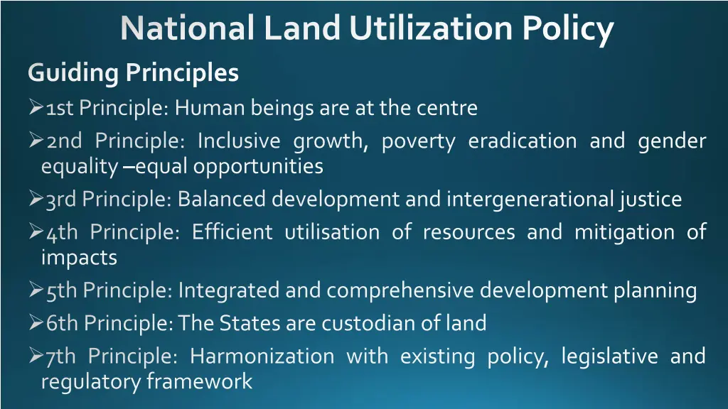 national land utilization policy guiding