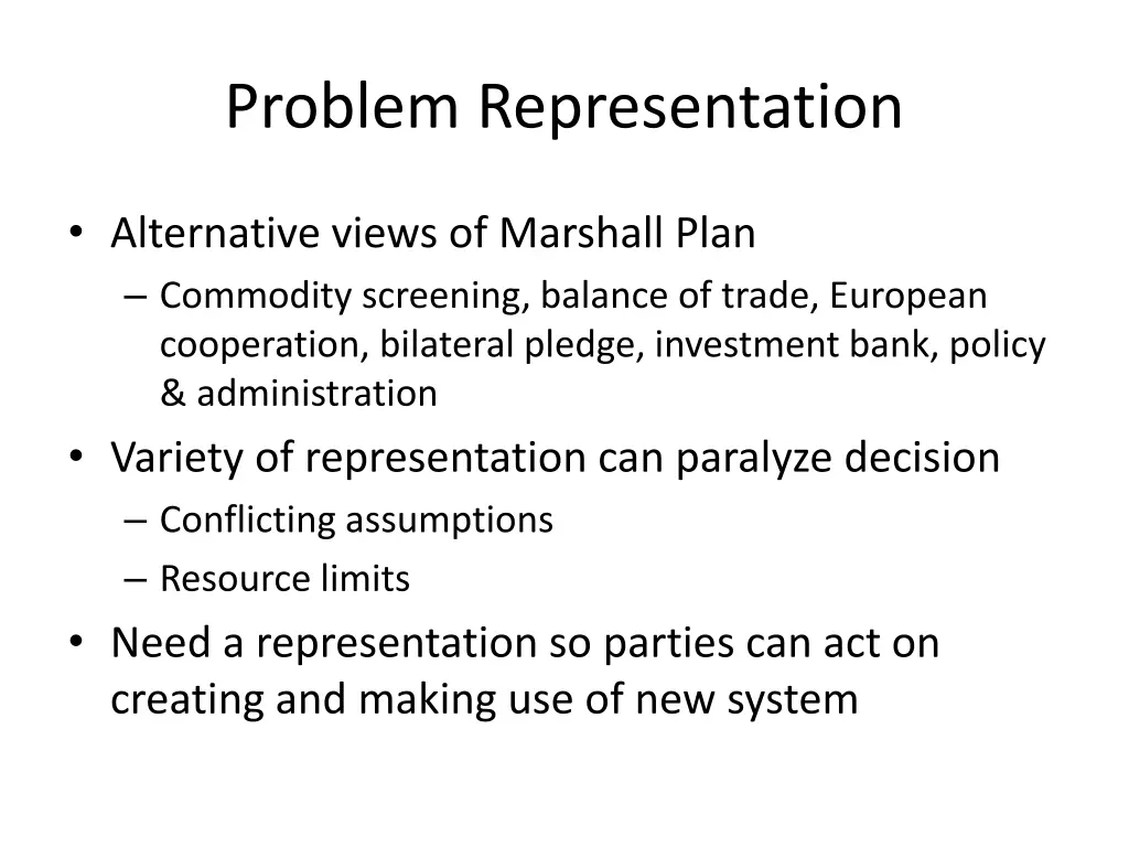 problem representation