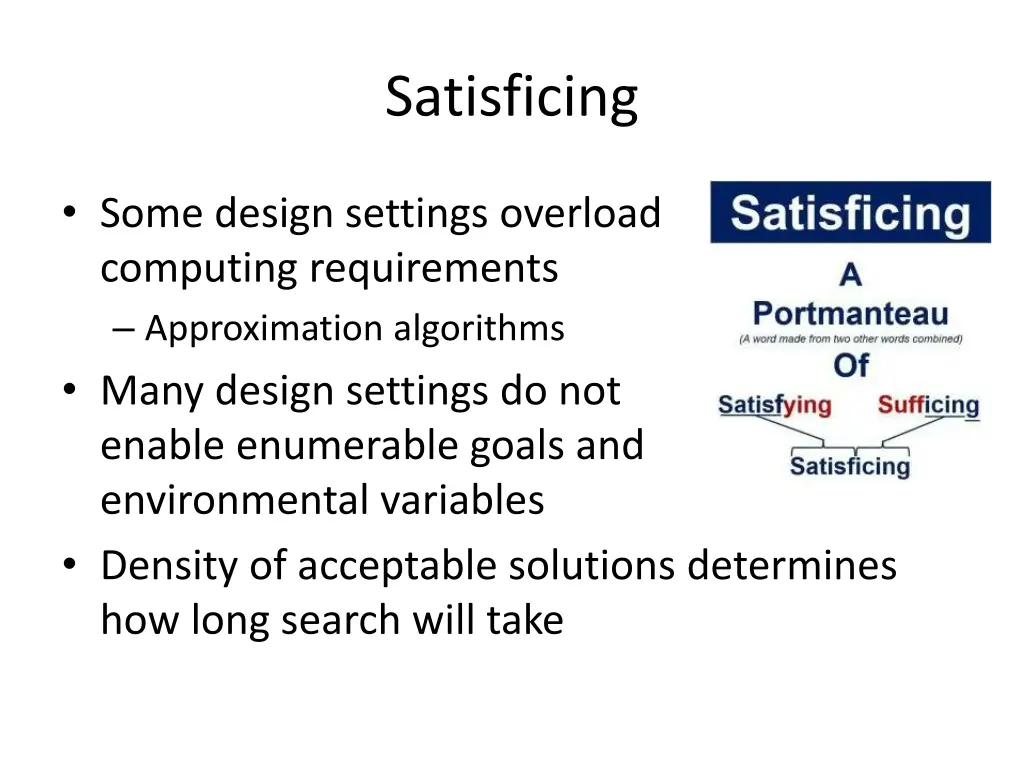 satisficing