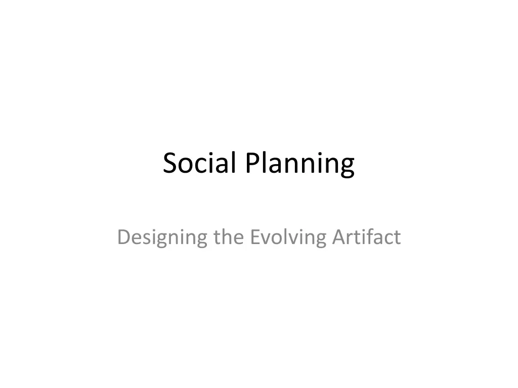 social planning