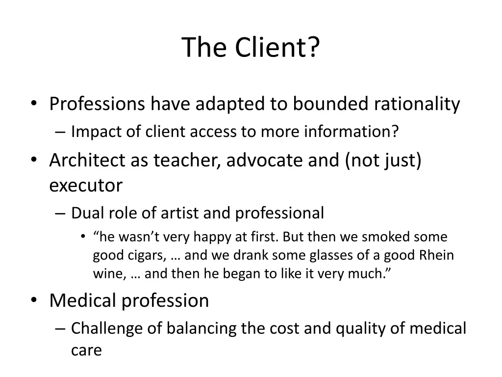 the client