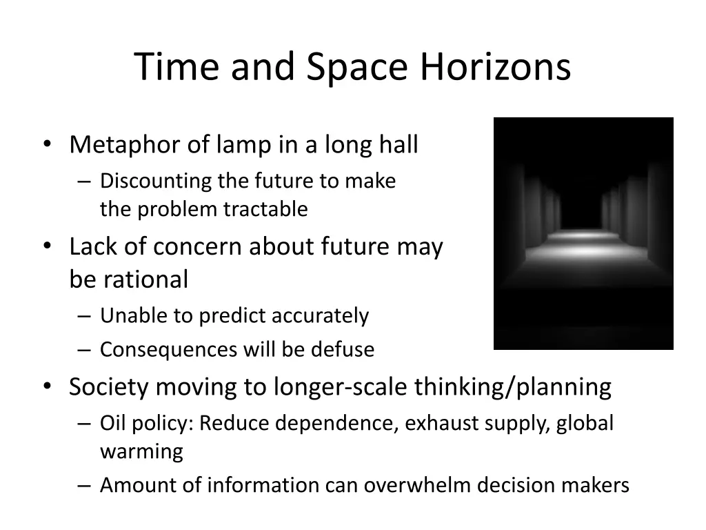 time and space horizons