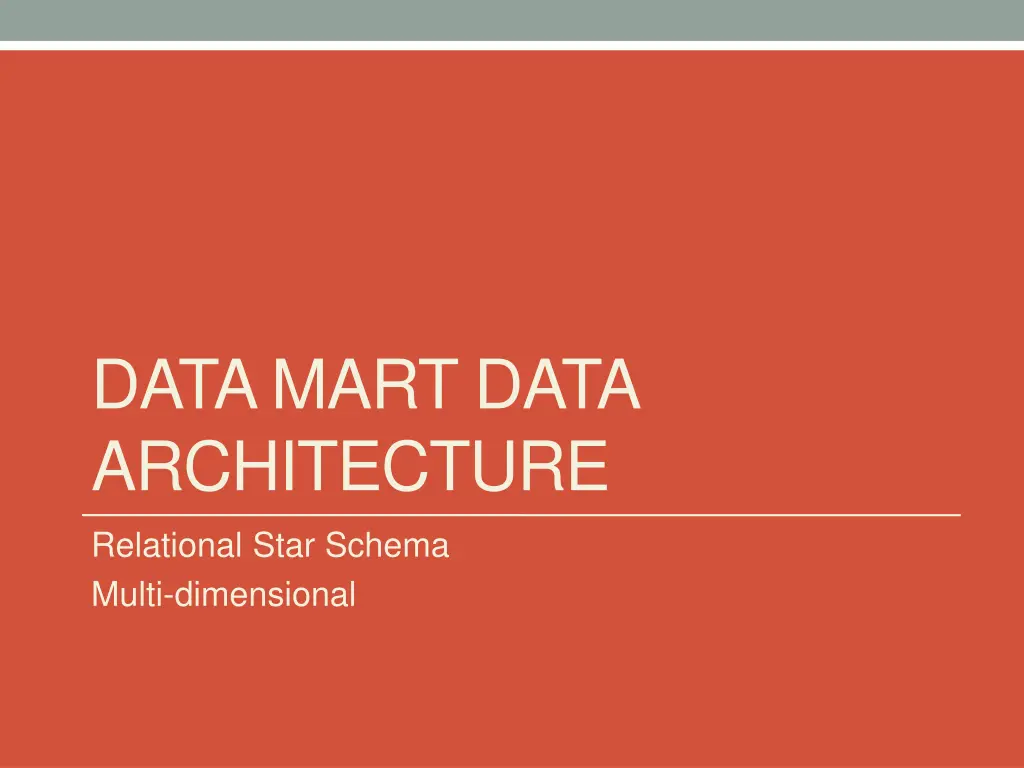 data mart data architecture
