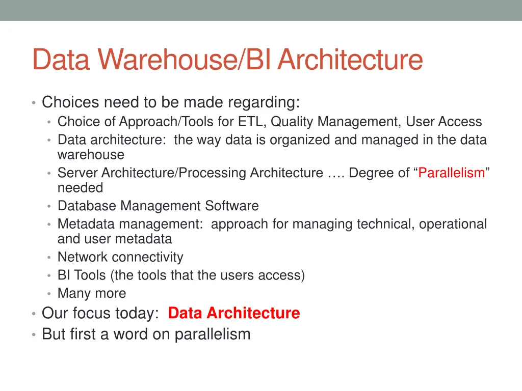 data warehouse bi architecture