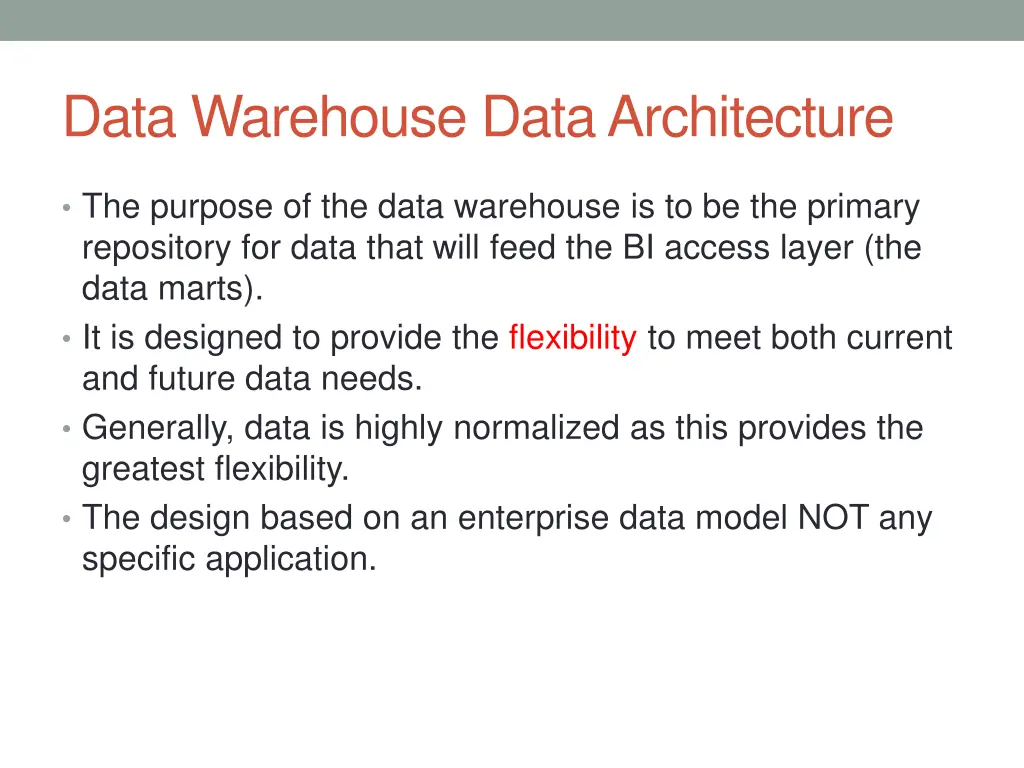 data warehouse data architecture