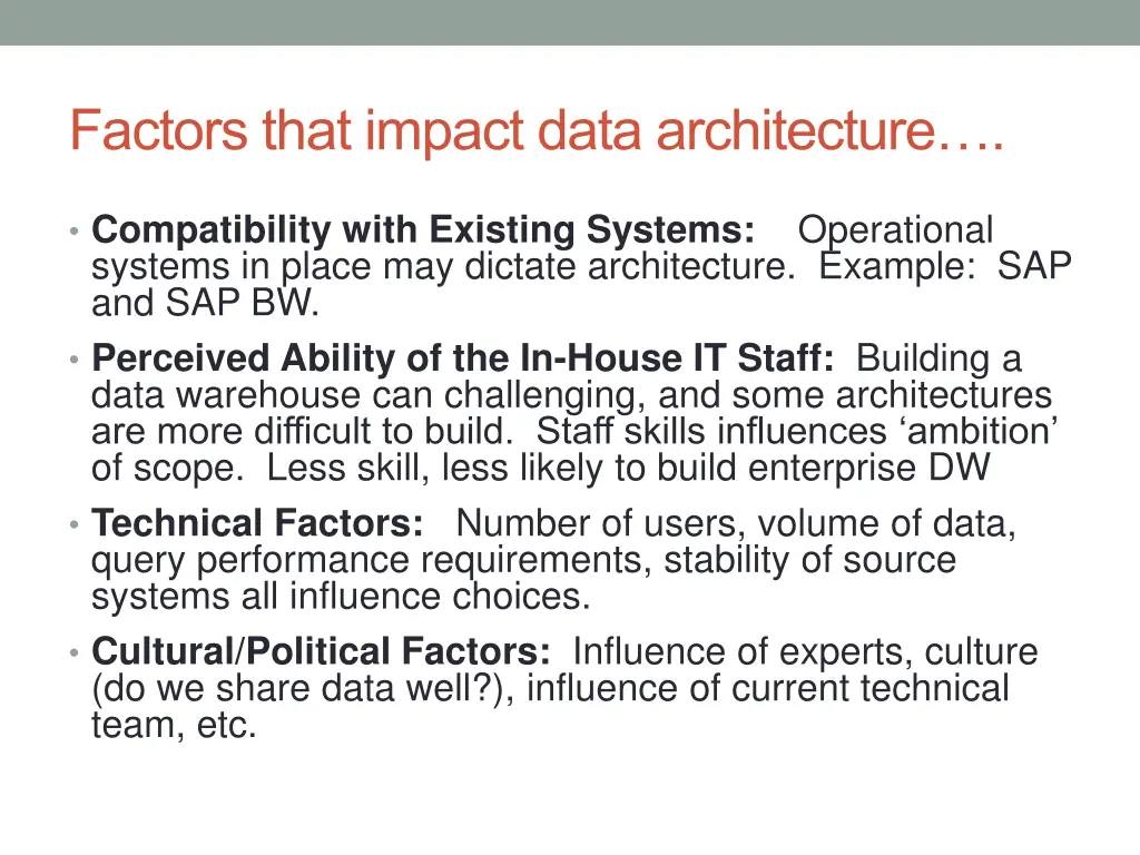 factors that impact data architecture 1