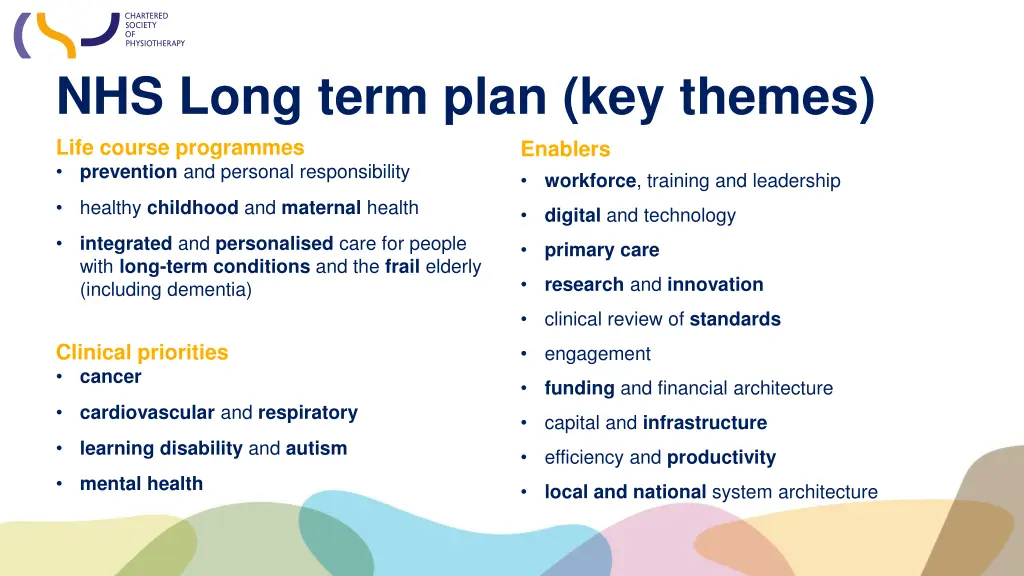 nhs long term plan key themes life course
