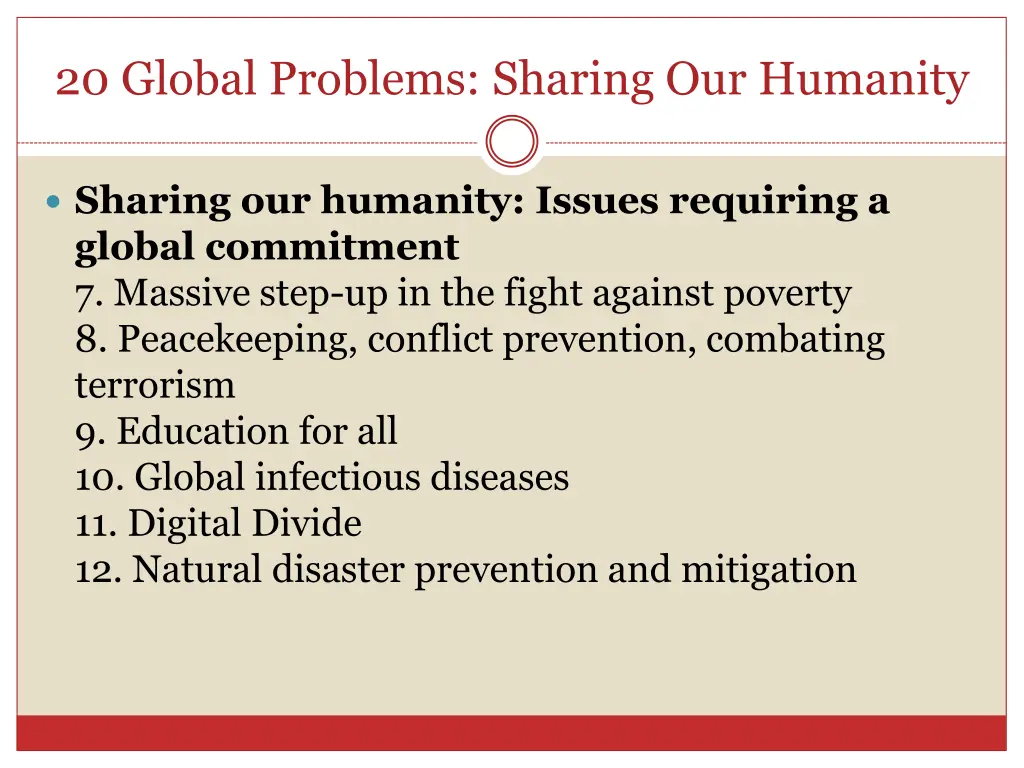 20 global problems sharing our humanity