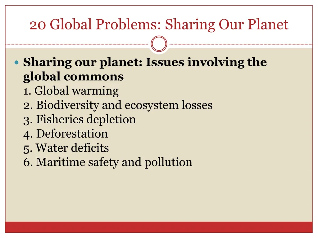 20 global problems sharing our planet