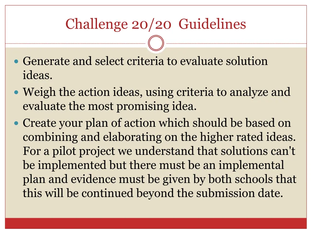 challenge 20 20 guidelines 1