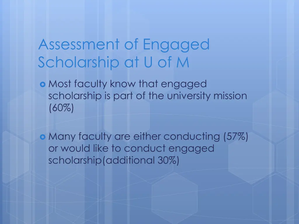 assessment of engaged scholarship at u of m