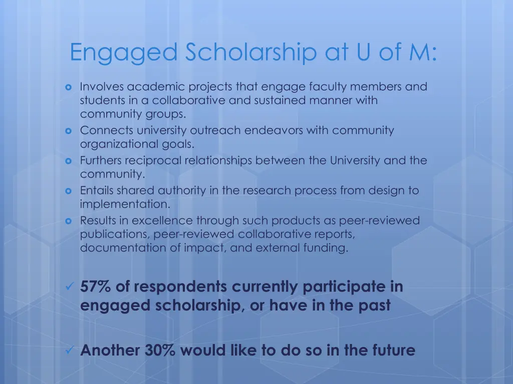 engaged scholarship at u of m
