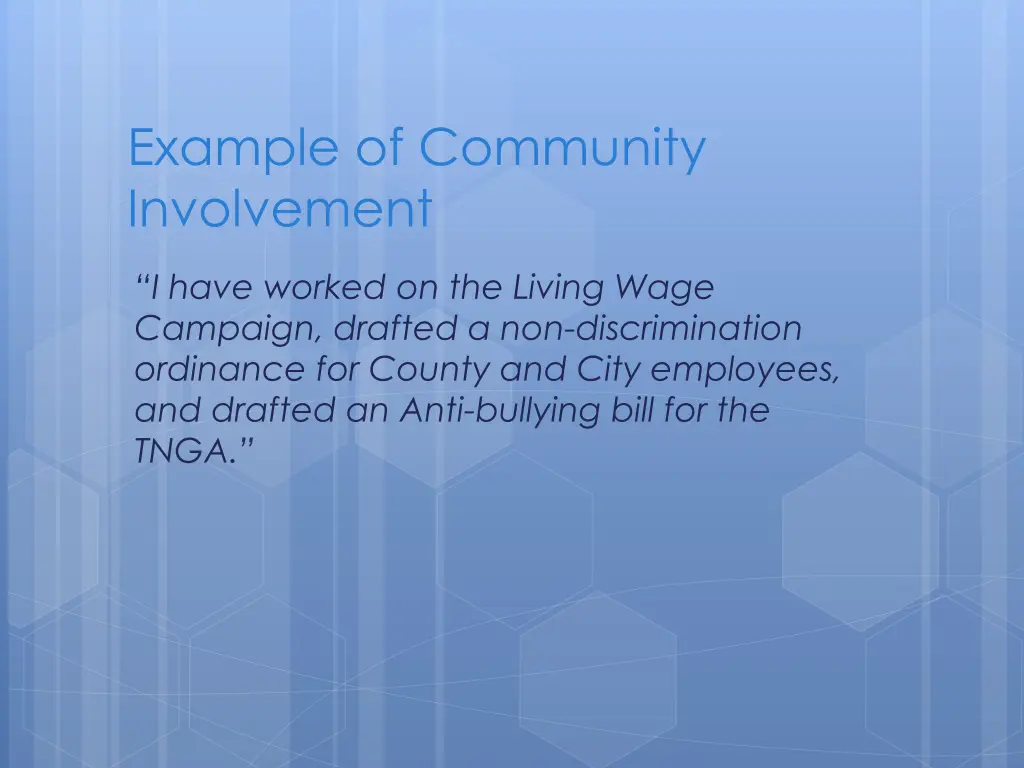 example of community involvement