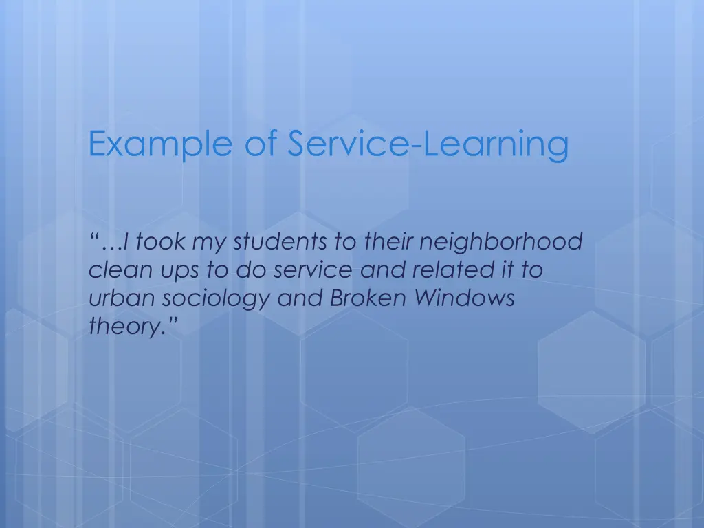 example of service learning