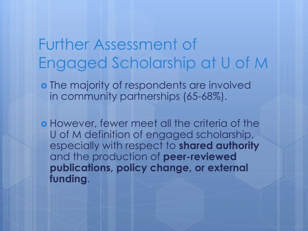 further assessment of engaged scholarship