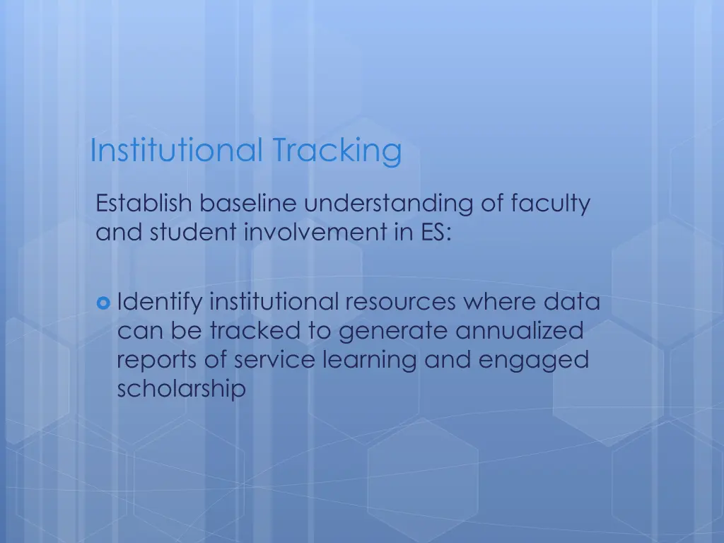 institutional tracking