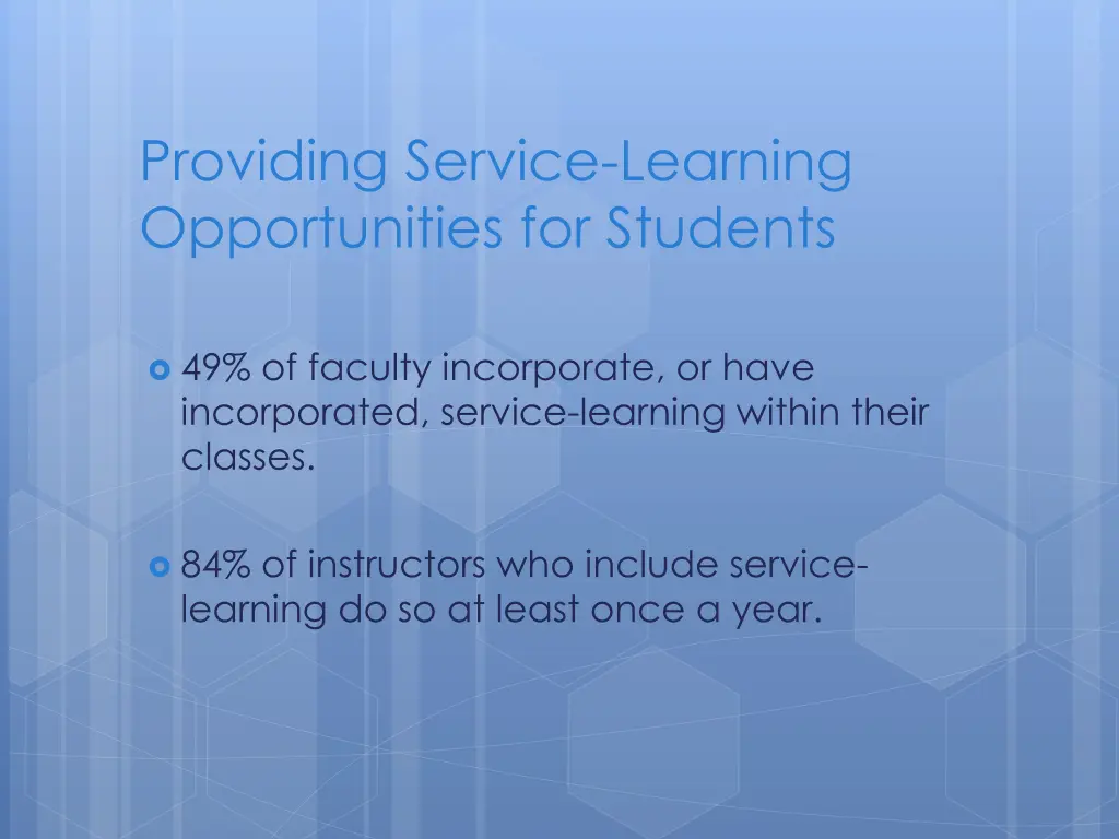 providing service learning opportunities