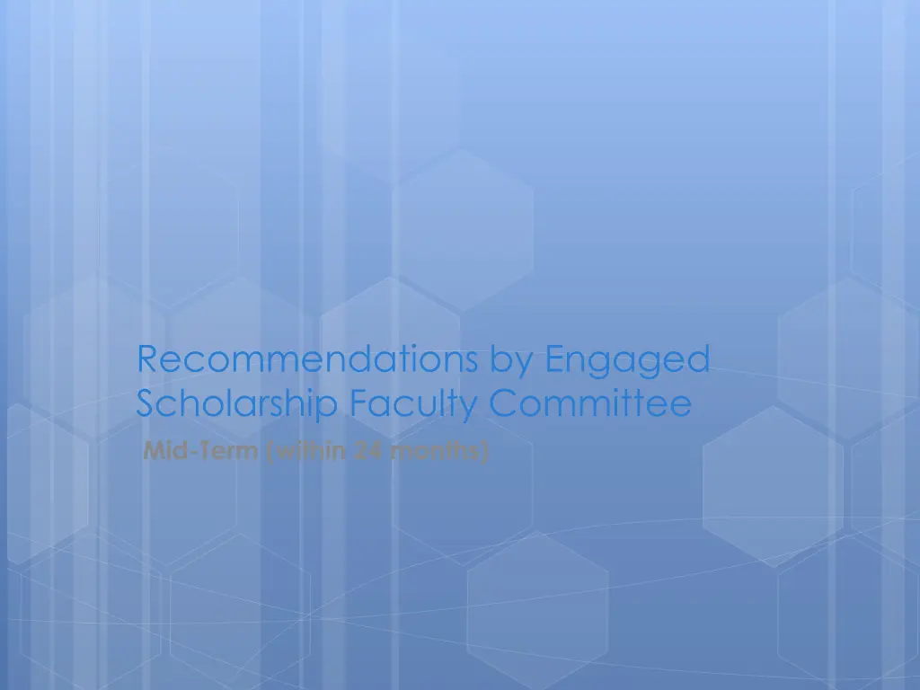 recommendations by engaged scholarship faculty 1