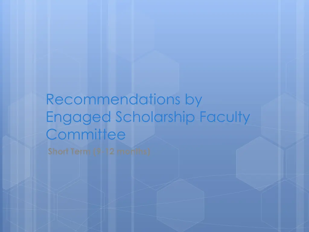 recommendations by engaged scholarship faculty