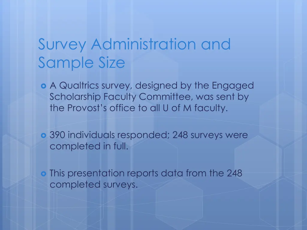 survey administration and sample size
