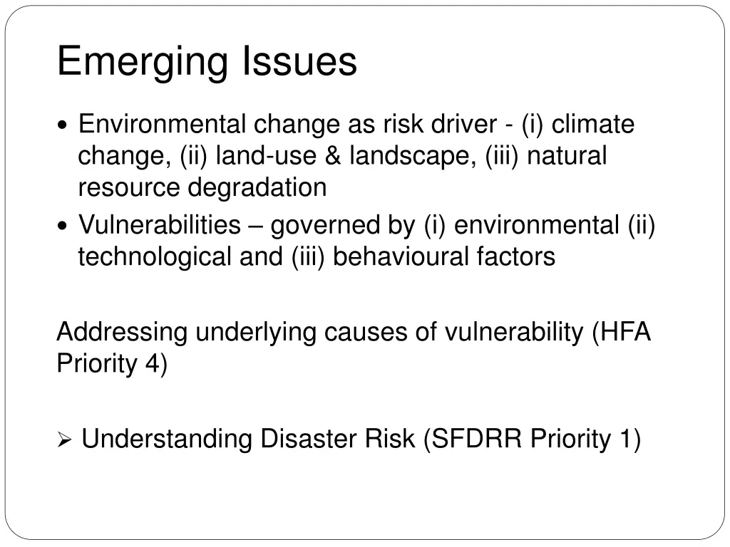 emerging issues