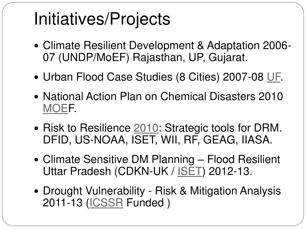 initiatives projects