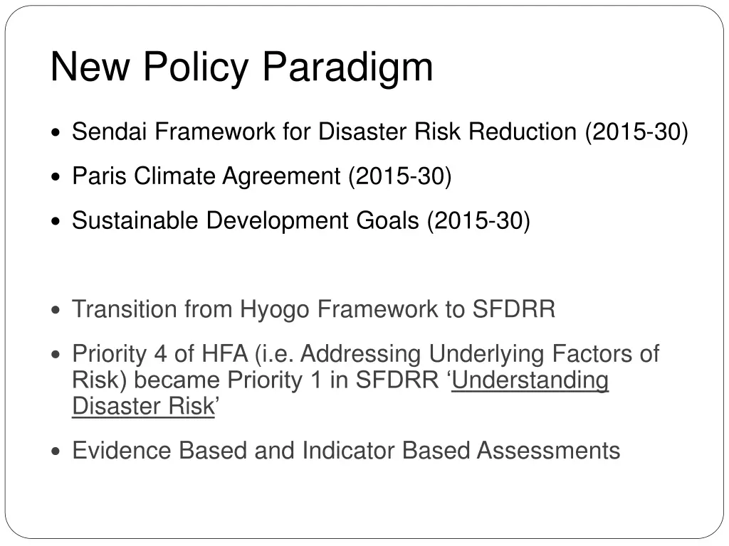 new policy paradigm