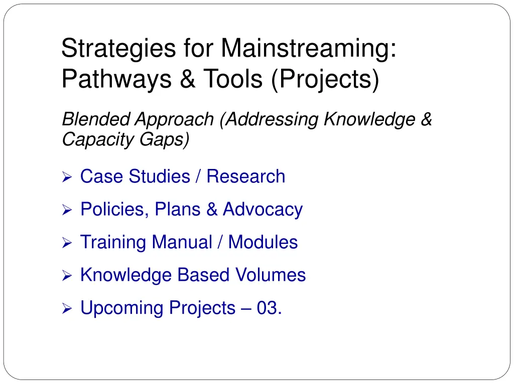 strategies for mainstreaming pathways tools