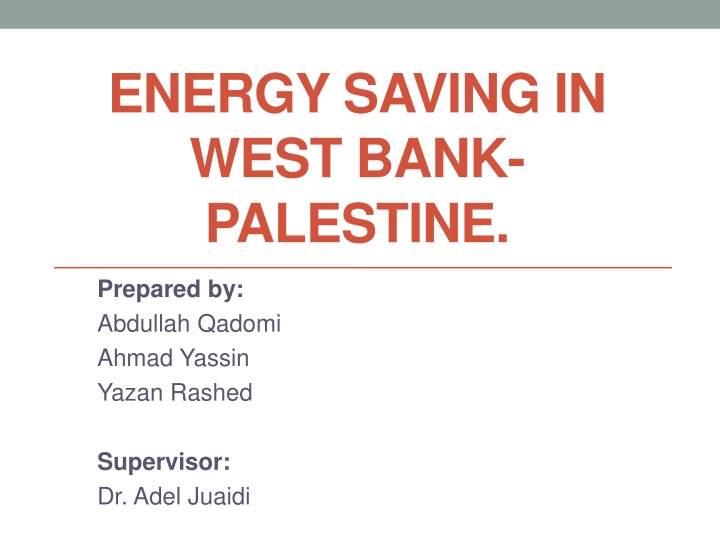 energy saving in west bank palestine