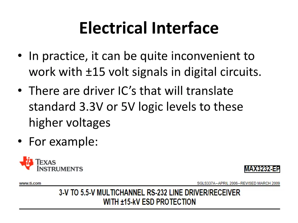 electrical interface 1