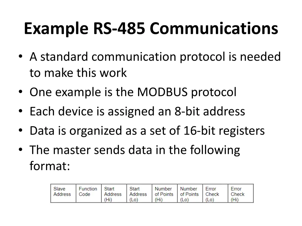 example rs 485 communications