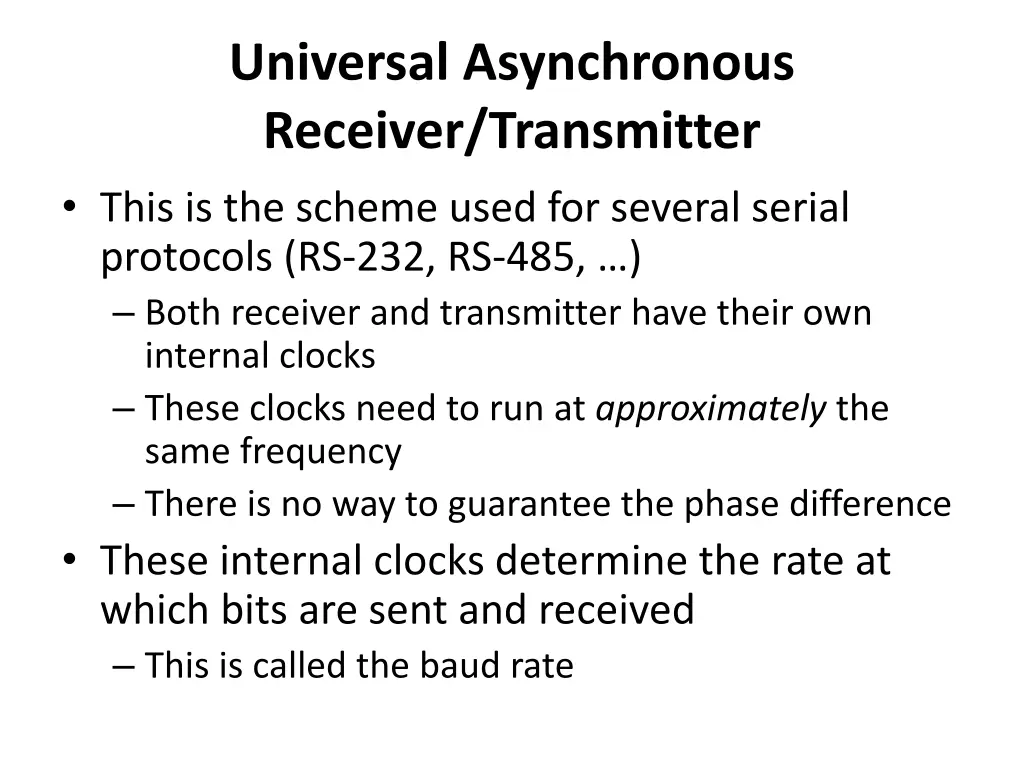 universal asynchronous receiver transmitter this