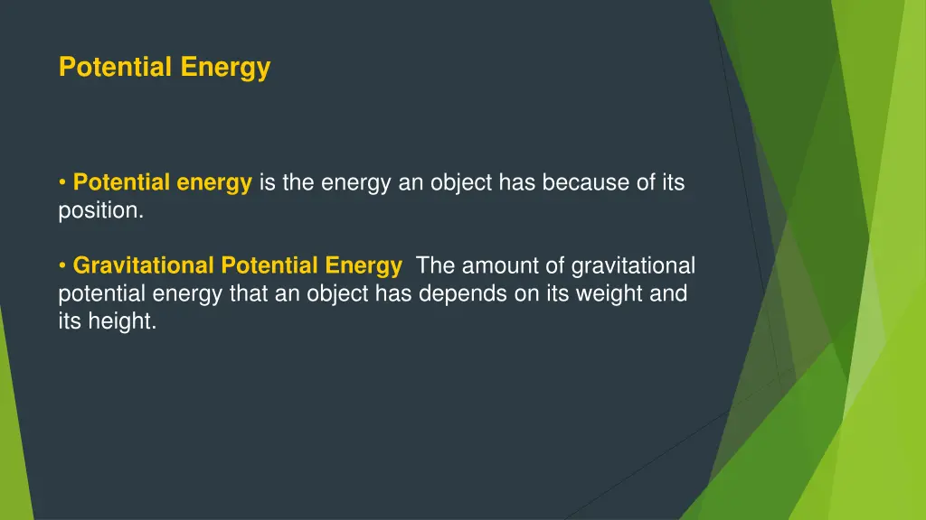 potential energy