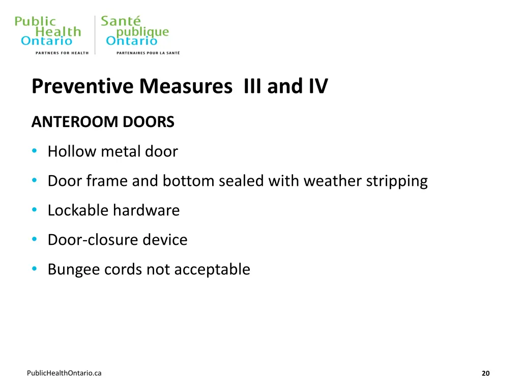 preventive measures iii and iv anteroom doors