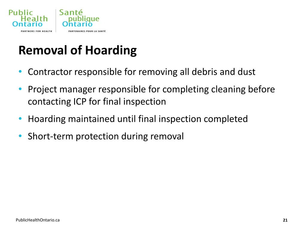 removal of hoarding