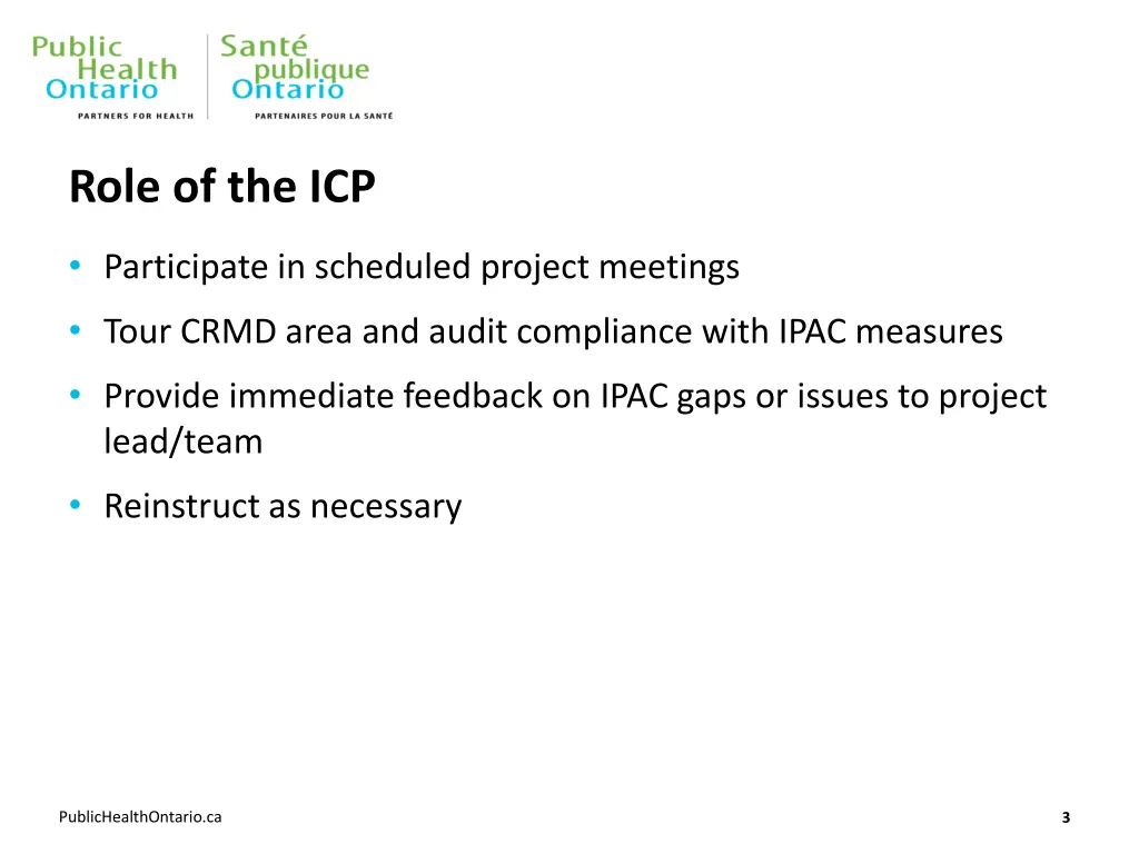 role of the icp