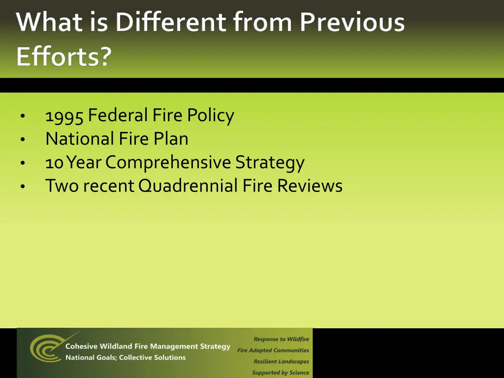 1995 federal fire policy national fire plan