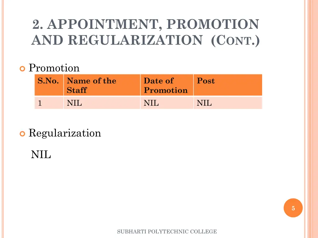2 appointment promotion and regularization c ont