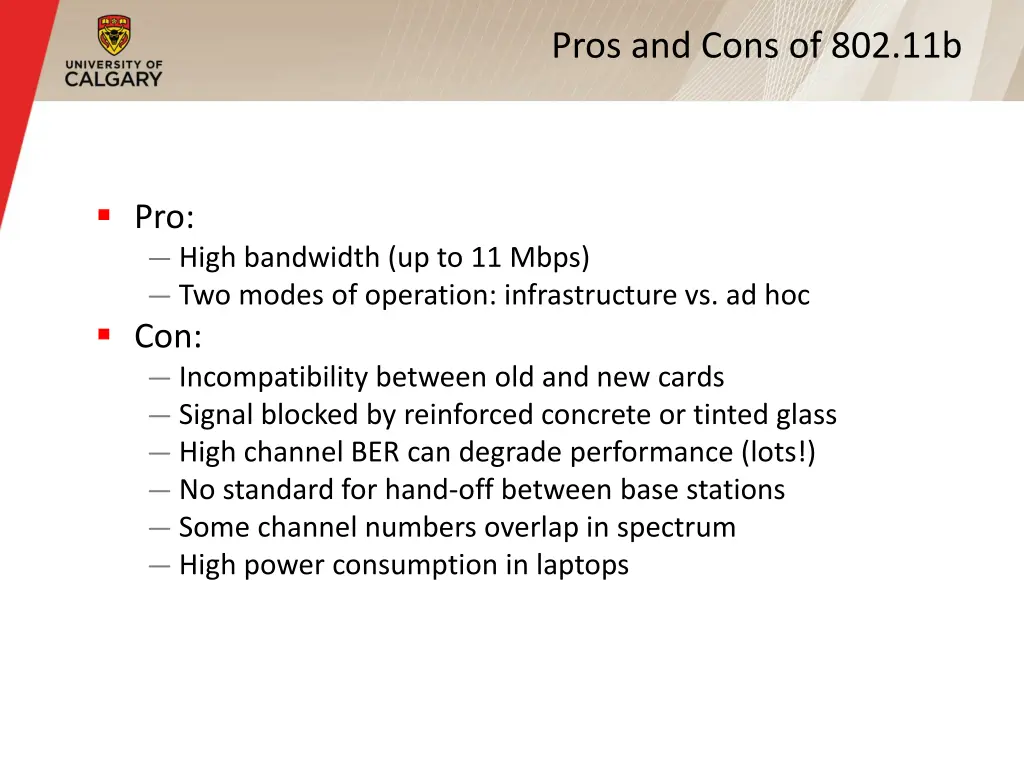 pros and cons of 802 11b