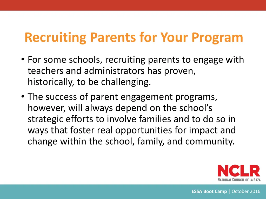 recruiting parents for your program