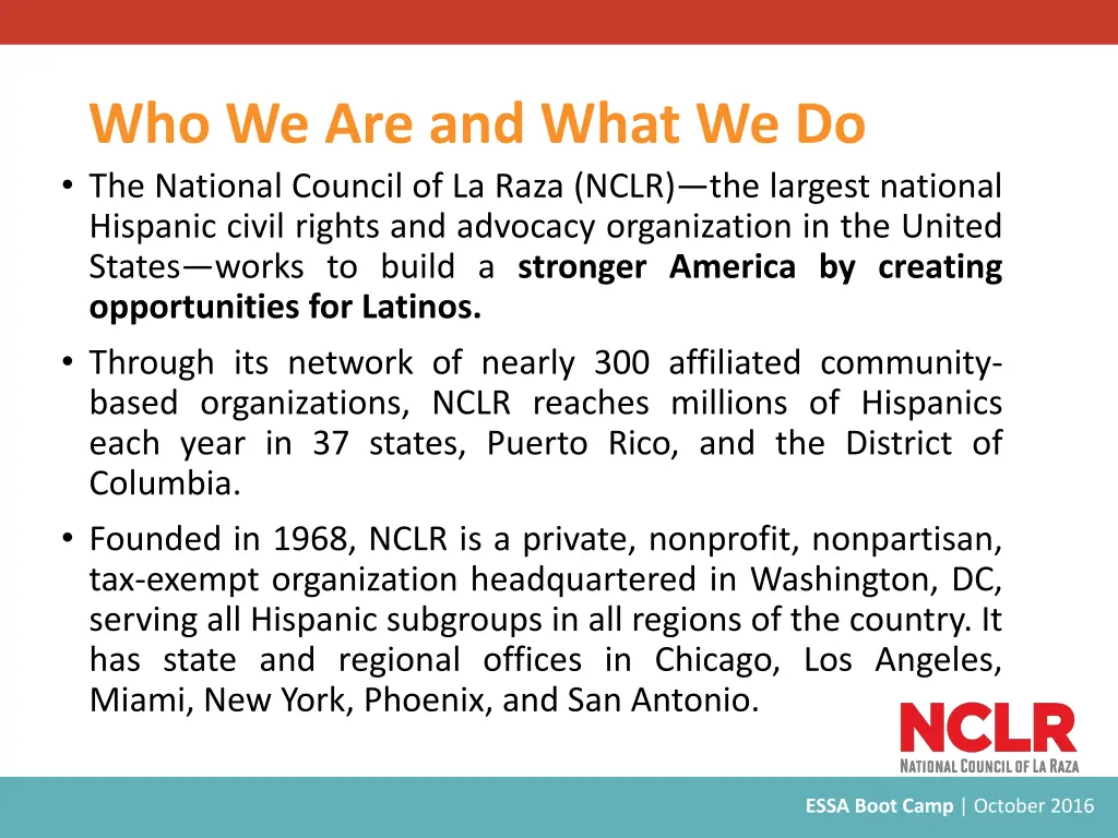 who we are and what we do the national council