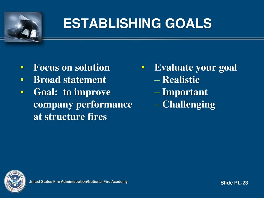 establishing goals